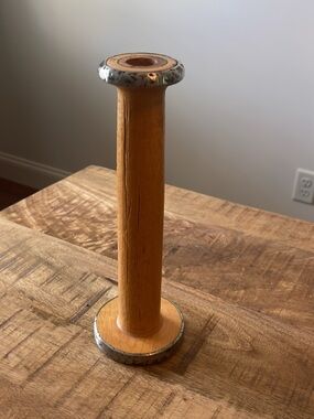 Vintage Antique Industrial Spool Clayton Bradford Rustic Primitive Cottage